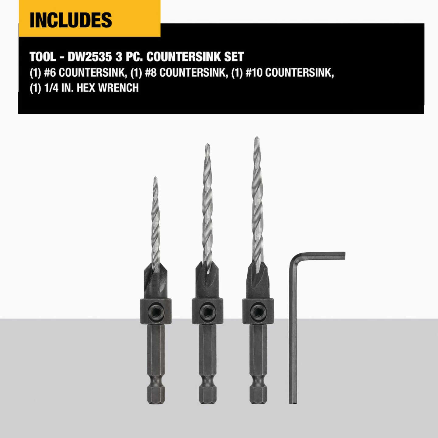 DeWalt 3-Piece Rapid Load Countersink Bit Set Image 2