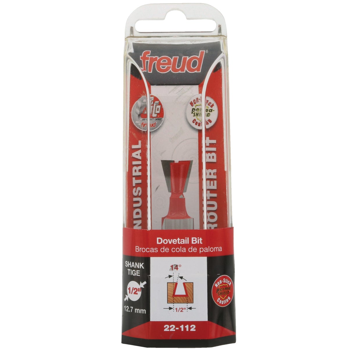 Freud 1/2 In. x 1/2 In. Dovetail Router Bit with 1/2 In. Shank