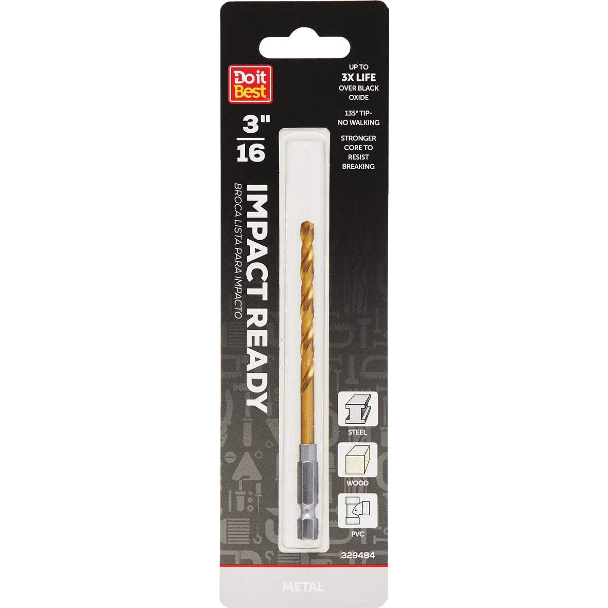 Do it Best 3/16 In. Impact Ready Titanium Hex Shank Drill Bit