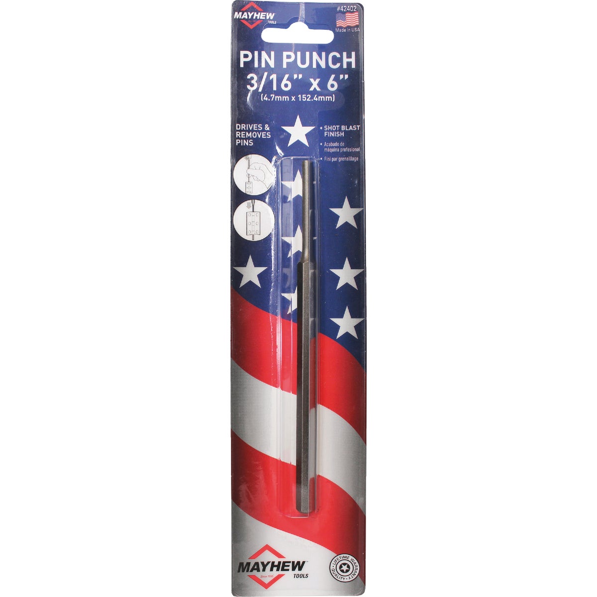 Mayhew Tools 3/16 In. x 6 In. Pin Punch Image 2