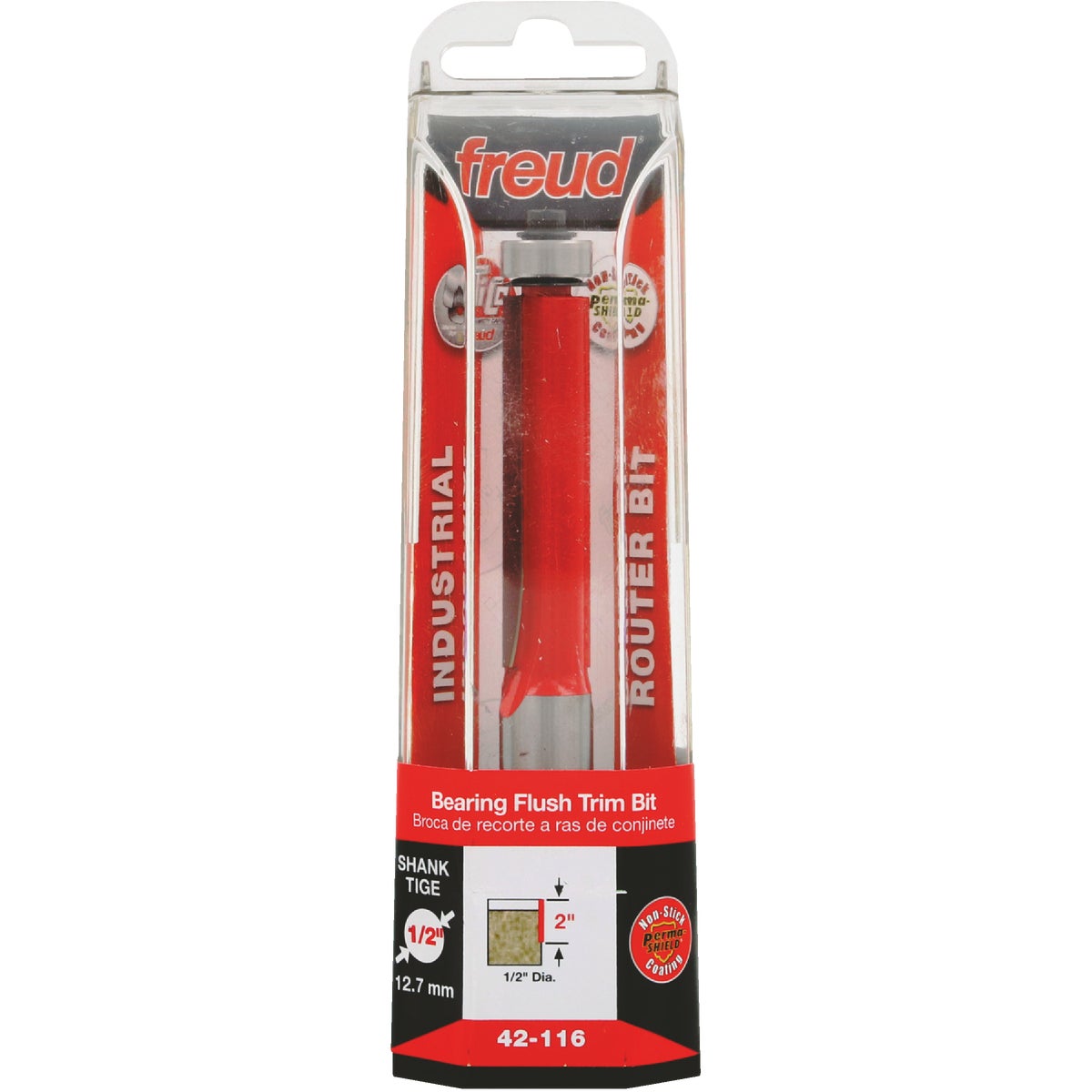 Freud 1/2 In. x 2 In. 2-Cutter Flush Trim Router Bit