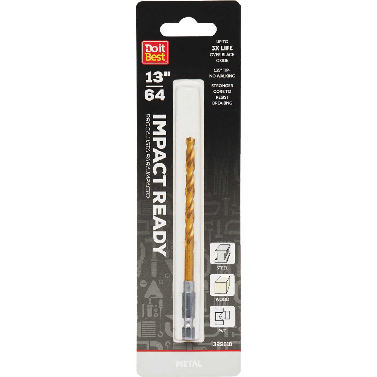 Do it Best 13/64 In. Impact Ready Titanium Hex Shank Drill Bit Image 1