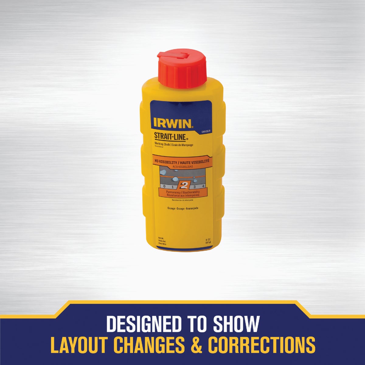 Irwin STRAIT-LINE 8 Oz. Orange Hi-Visibility Chalk Line Chalk Image 4