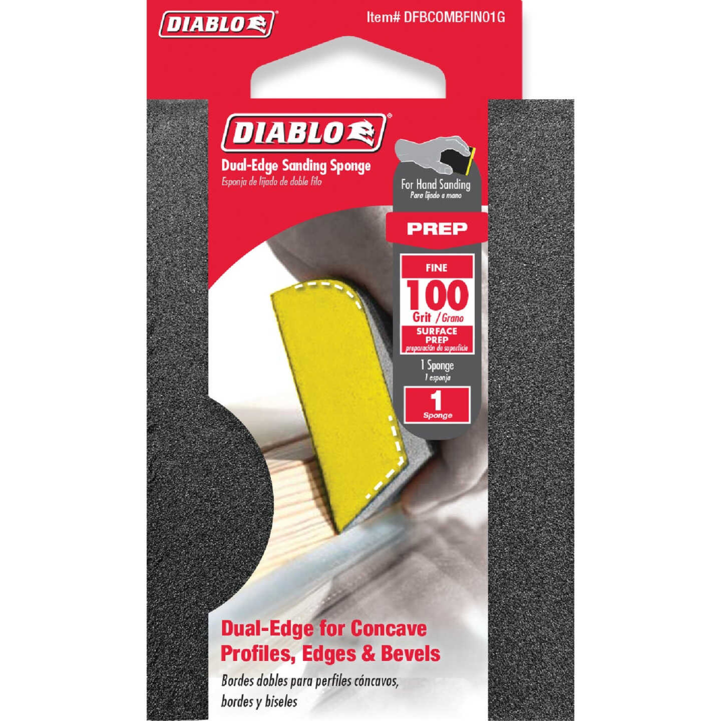 Diablo 2-1/2 In. x 4 In. x 1 In. 100 Grit (Fine) Dual-Edge Sanding Sponge Image 2