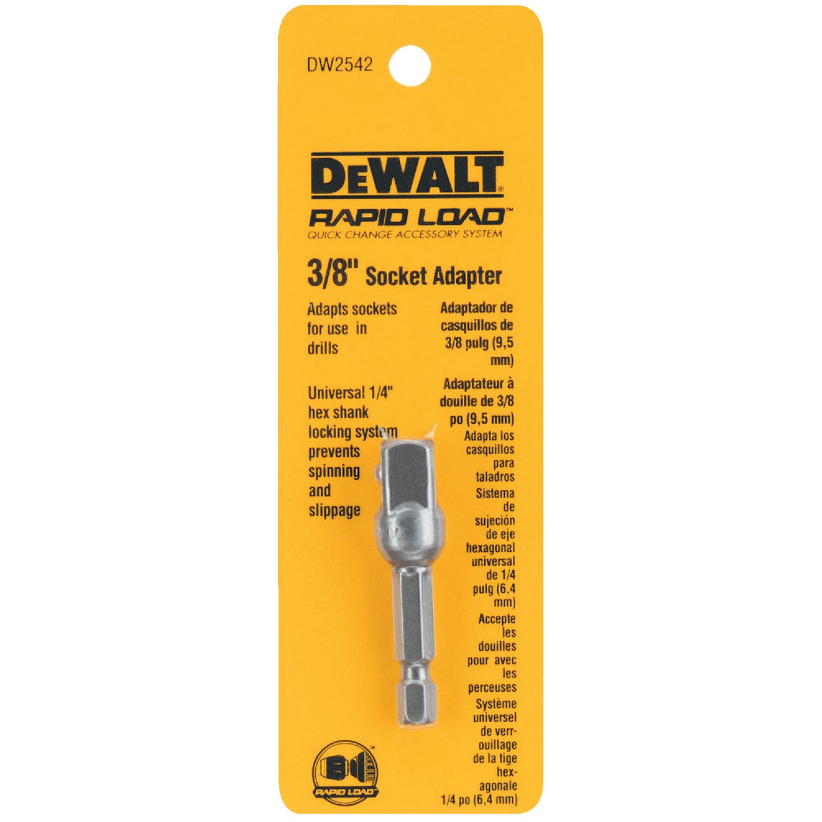 DEWALT 3/8 In. Square 2 In. L. Socket Adapter Image 2