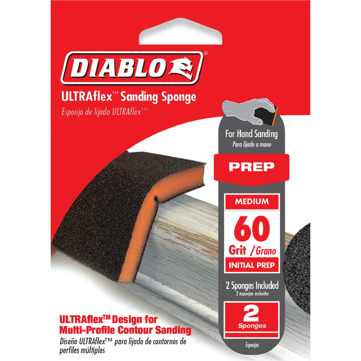 Diablo ULTRAflex 5 In. x 4 In. 60-Grit (Coarse) Sanding Sponge (2-Pack) Image 2