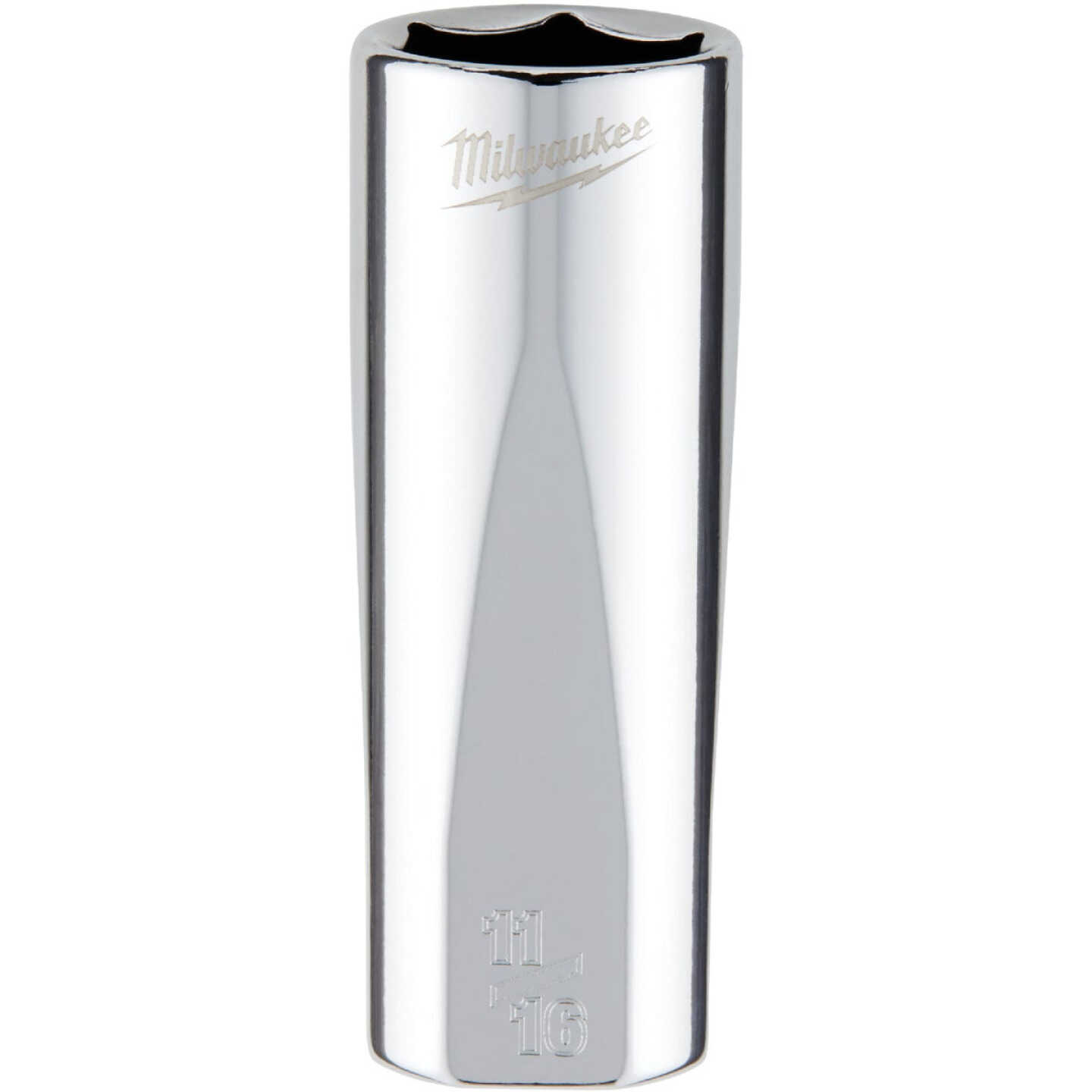 Milwaukee 3/8 In. Drive 11/16 In. 6-Point Deep Standard Socket with FOUR FLAT Sides Image 1