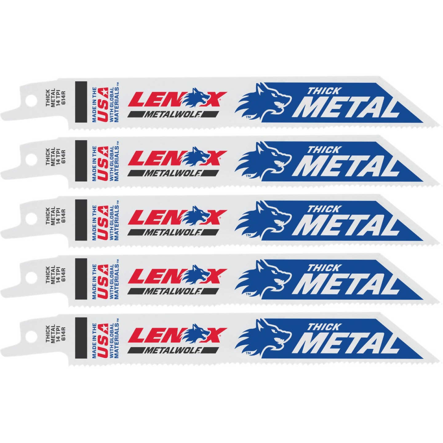 Lenox METALWOLF WAVE EDGE 6 In. 14 TPI Thick Metal Reciprocating Saw Blade (5-Pack) Image 1