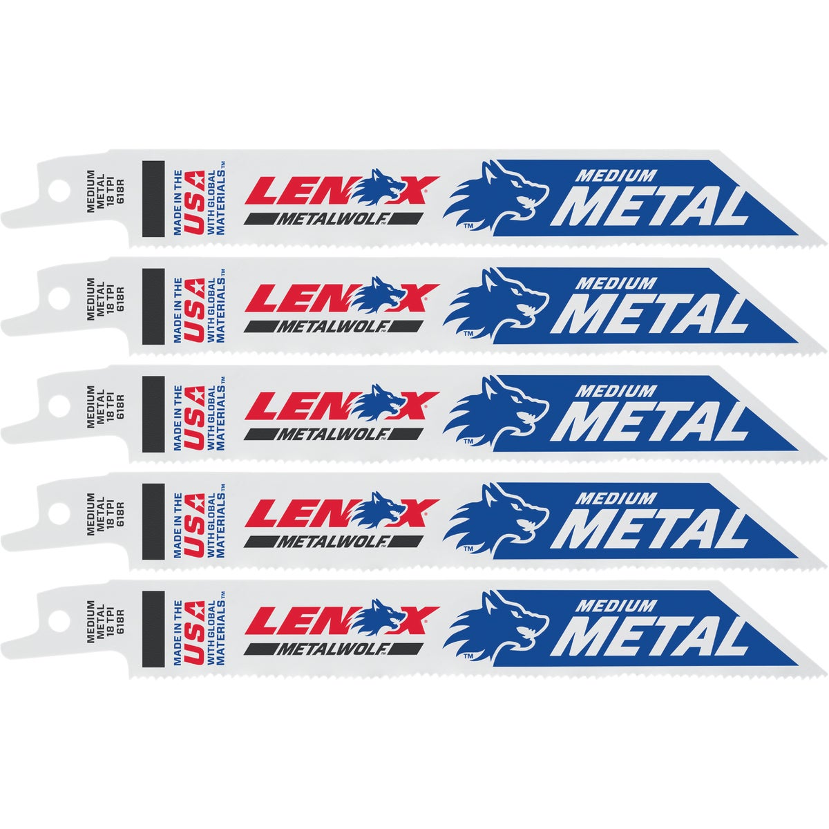 Lenox METALWOLF WAVE EDGE 6 In. 18 TPI Medium Metal Reciprocating Saw Blade (5-Pack) Image 1