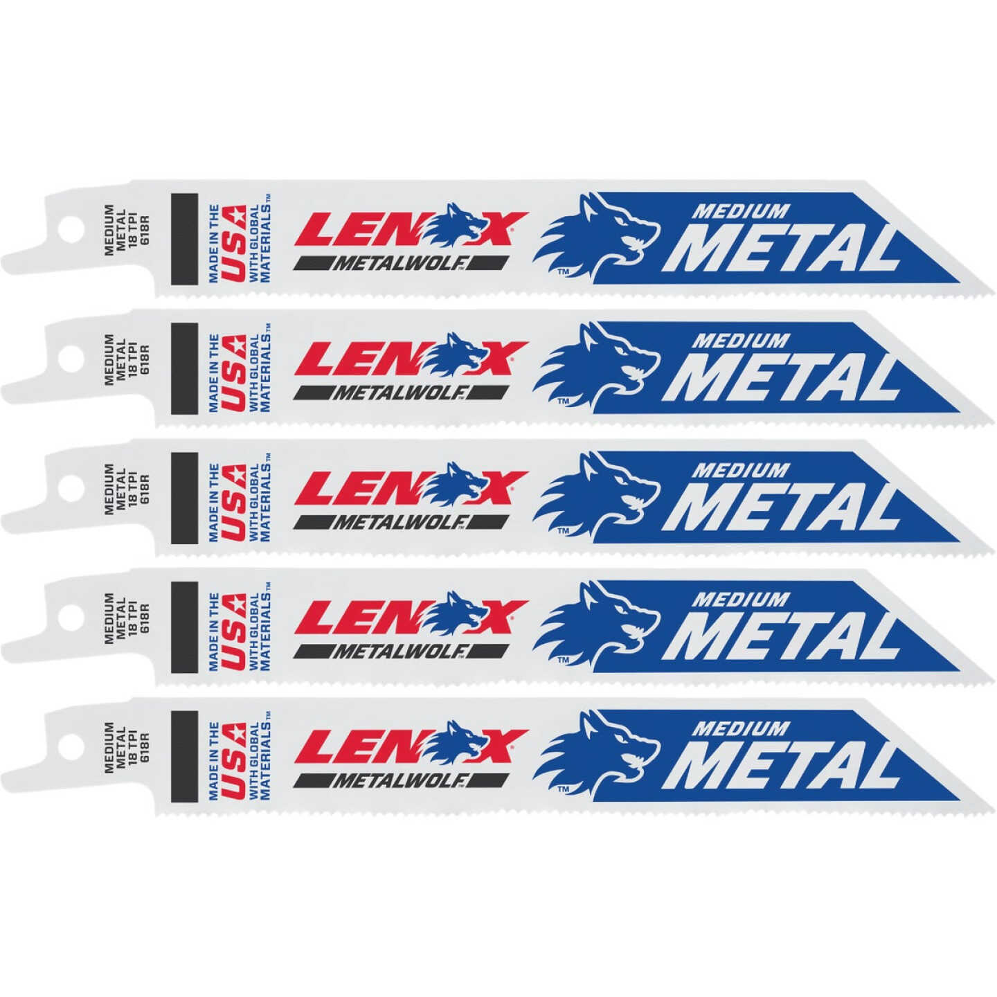 Lenox METALWOLF WAVE EDGE 6 In. 18 TPI Medium Metal Reciprocating Saw Blade (5-Pack) Image 1