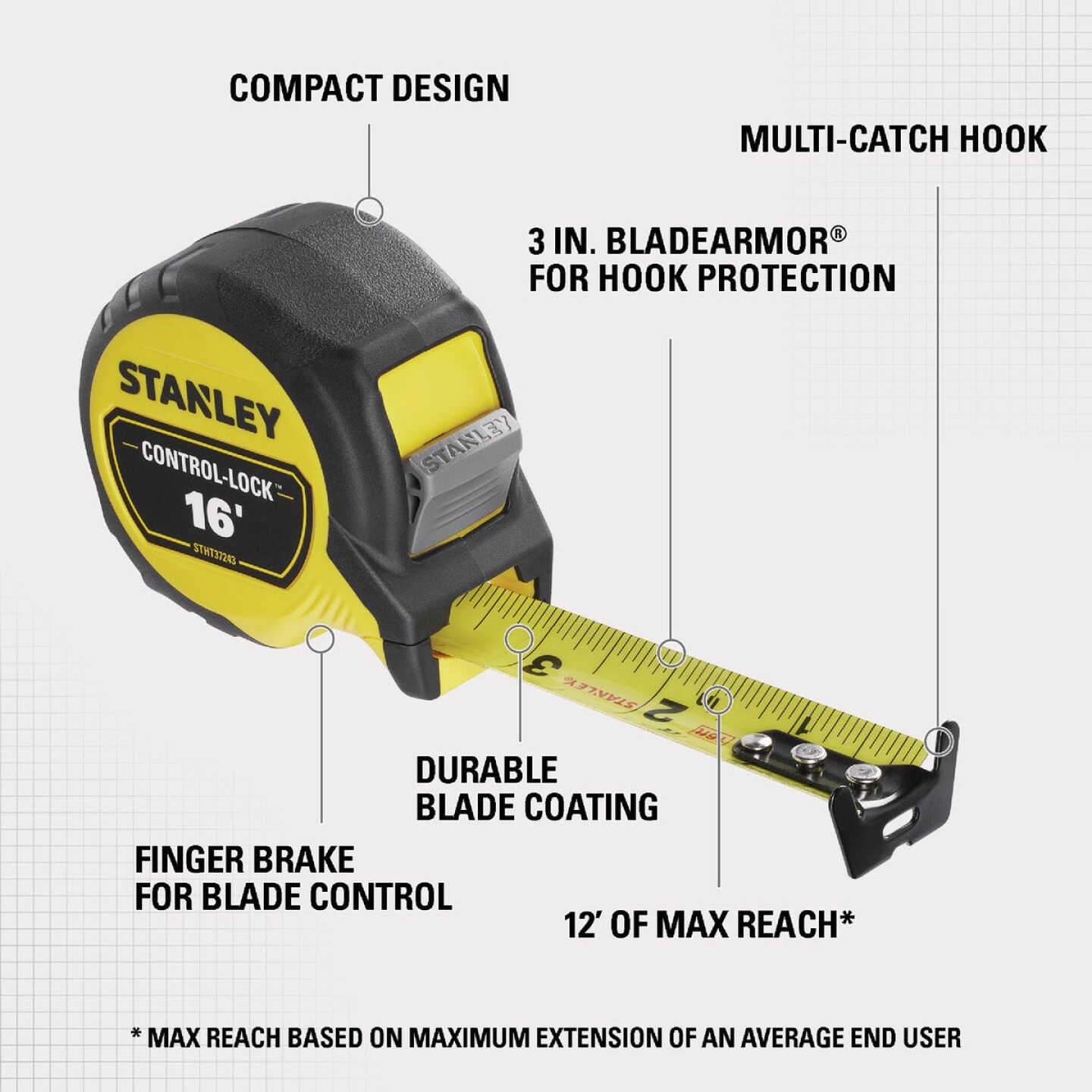 Stanley 16 Ft. Control-Lock Tape Measure Image 8