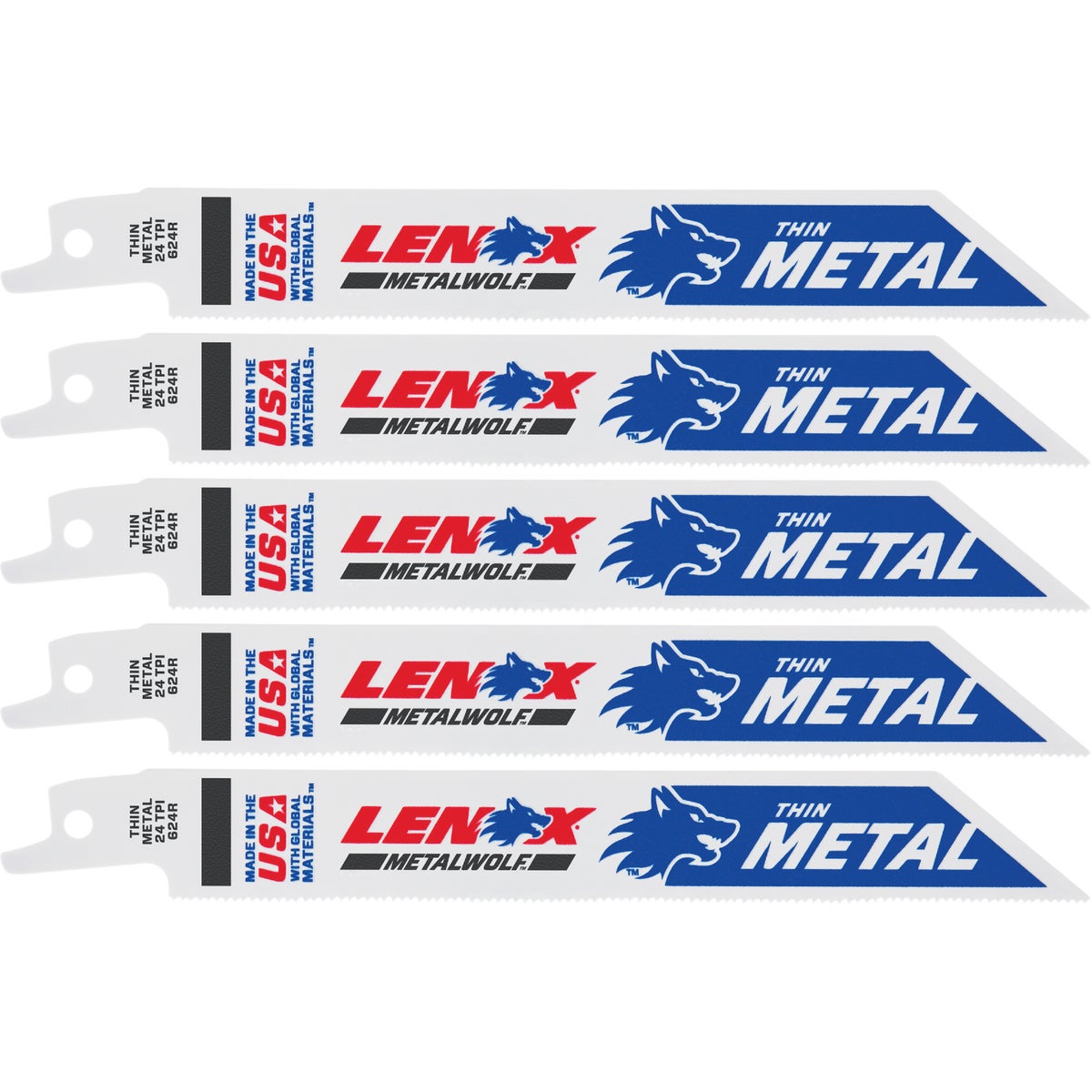 Lenox MULTIWOLF WAVE EDGE 6 In. 24 TPI Thin Metal Reciprocating Saw Blade (5-Pack) Image 1