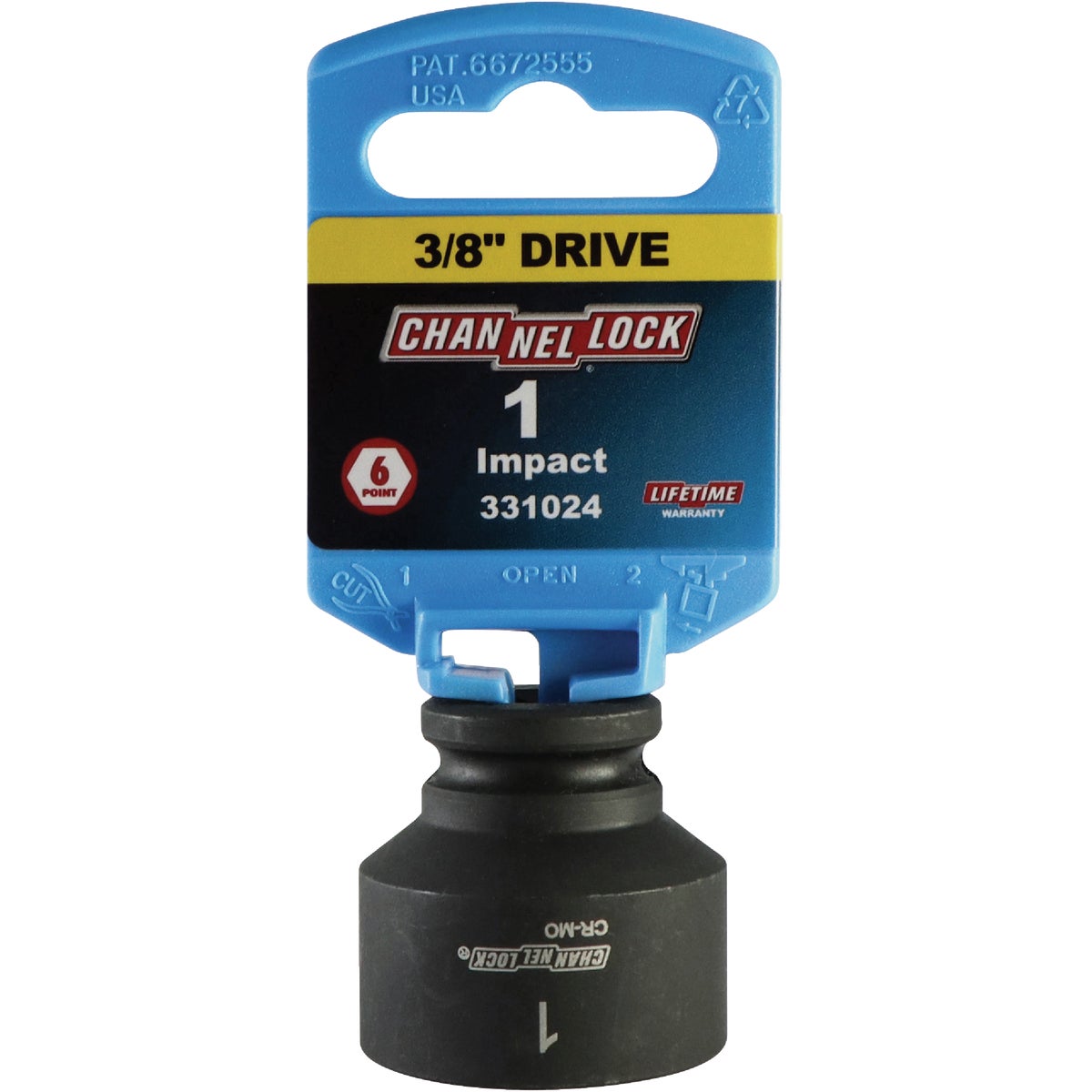 Channellock 3/8 In. Drive 1 In. 6-Point Shallow Standard Impact Socket Image 2