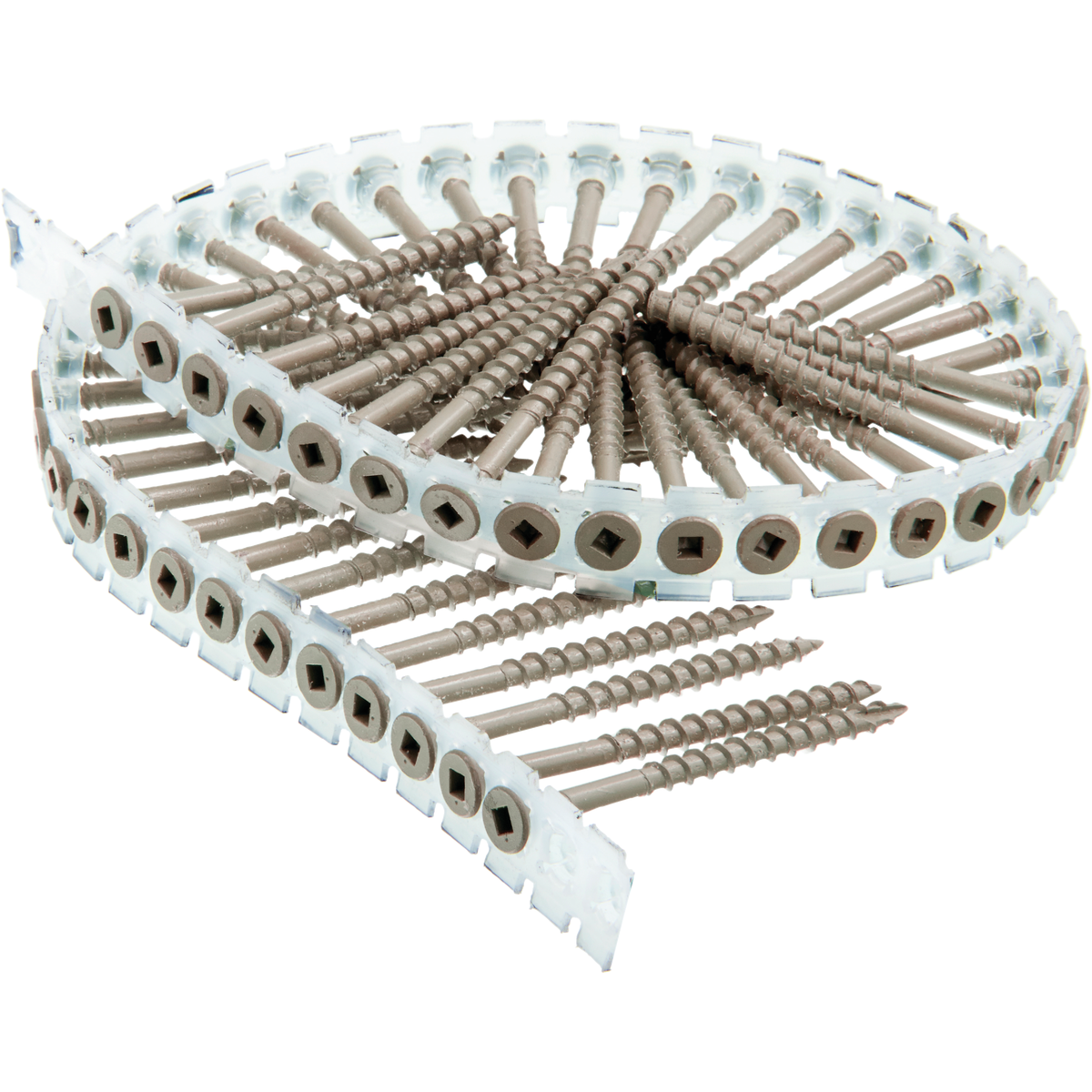 Senco DuraSpin #8 x 3 In. Square Drive Flat Collated Deck Screw, Exterior/Tan Finish (800 Ct.)