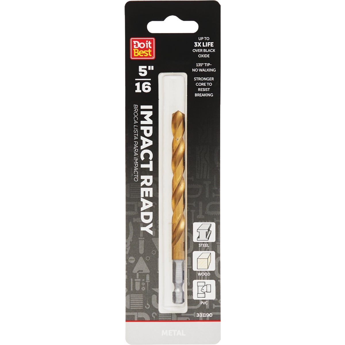 Do it Best 5/16 In. Impact Ready Titanium Hex Shank Drill Bit