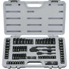 Stanley Standard/Metric 1/4 In. Drive & 3/8 In. Drive Black Chrome Combination Ratchet & Socket Set (69-Piece) Image 1