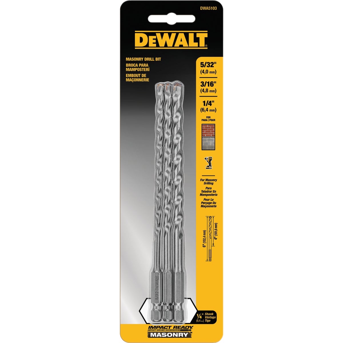DEWALT Masonry Drill Bit Set (3-Piece) Image 5