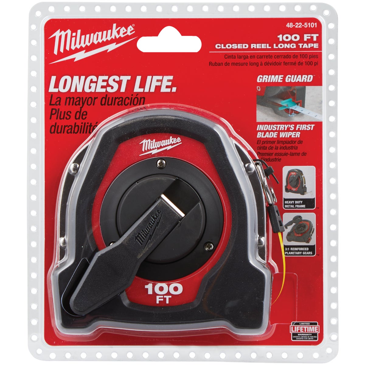 Milwaukee 100 Ft. Metal Closed Case Reel Tape Image 2