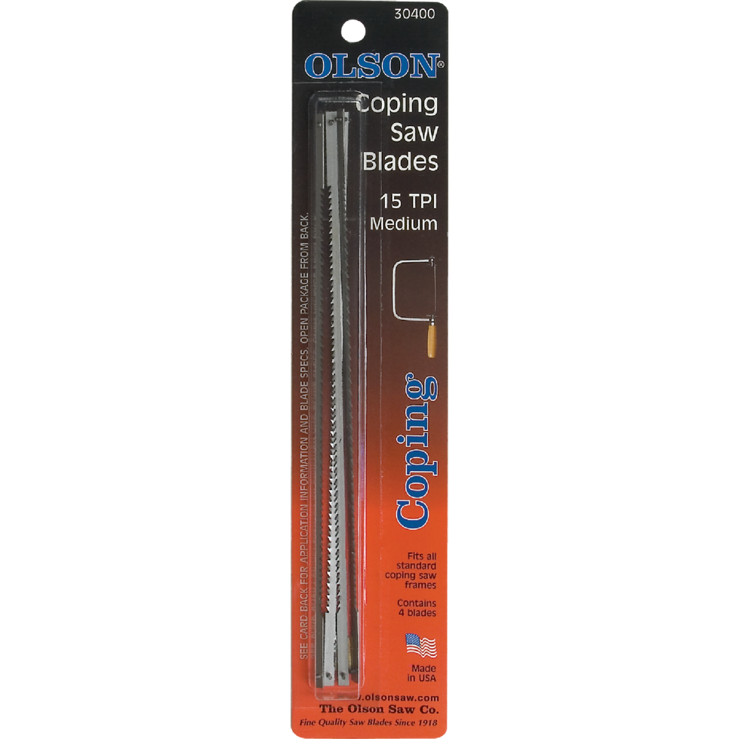 Olson 6-1/2 In. 15 TPI Coping Saw Blade (4-Pack) Image 1