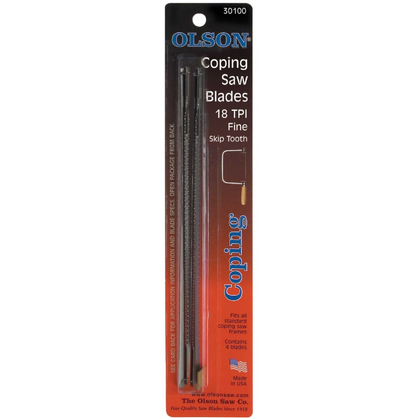 Olson 6-1/2 In. 16 TPI Skip Tooth Coping Saw Blade (4-Pack) Image 1