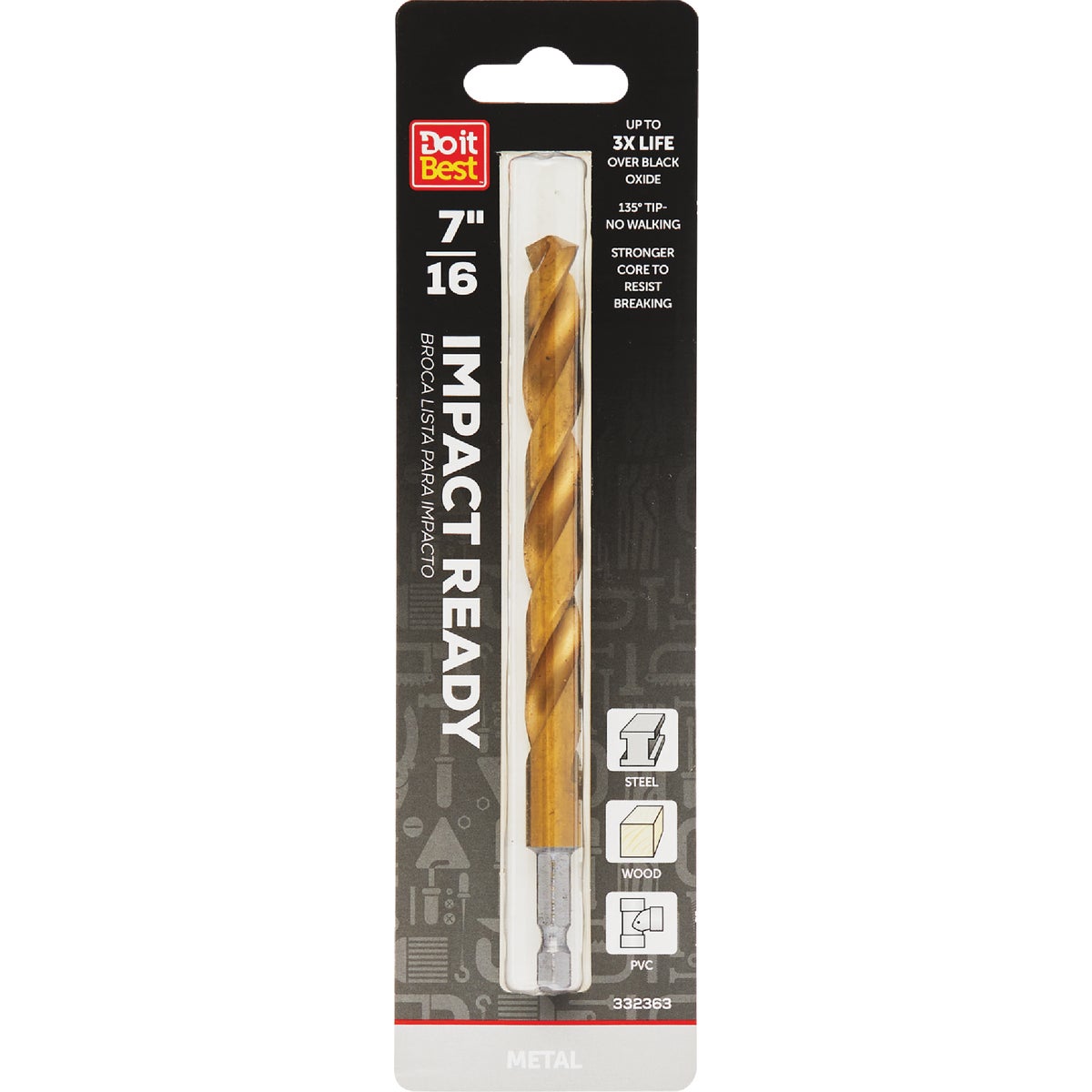 Do it Best 7/16 In. Impact Ready Titanium Hex Shank Drill Bit