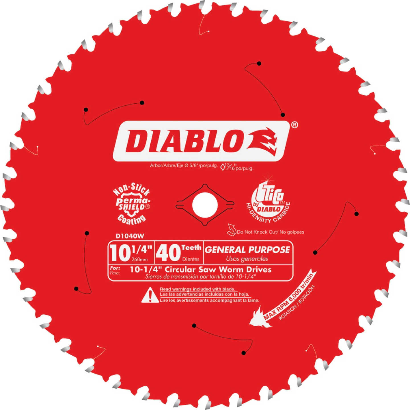 Diablo 10-1/4 In. 40-Tooth General Purpose Circular Saw Blade Image 1