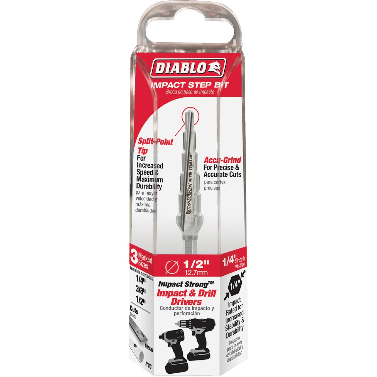Diablo 1/4 In. - 1/2 In. Impact Step Drill Bit, 6 Steps Image 1