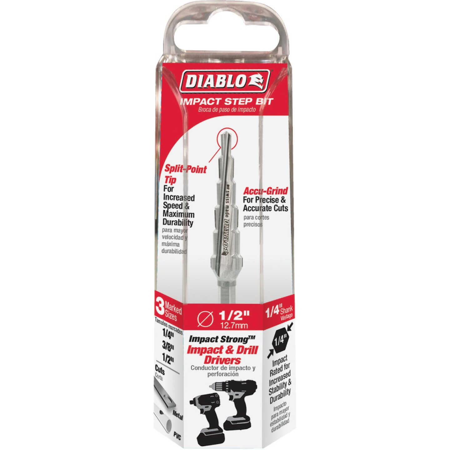 Diablo 1/4 In. - 1/2 In. Impact Step Drill Bit, 6 Steps Image 1