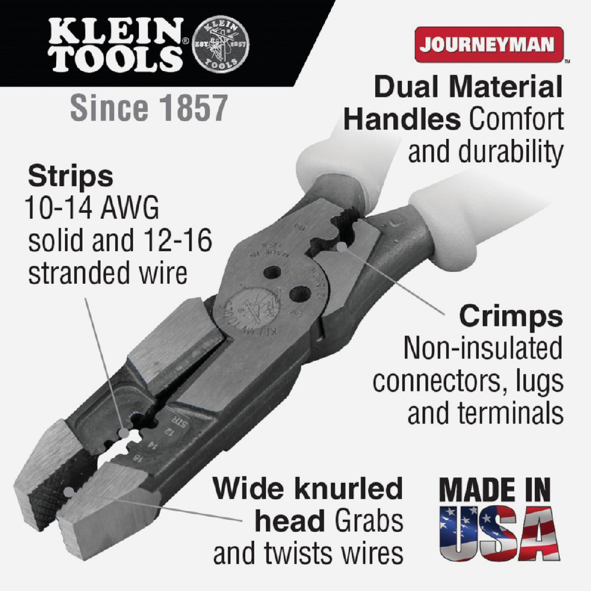 Klein 8 In. Hybrid Pliers Crimper & Stripper Image 2