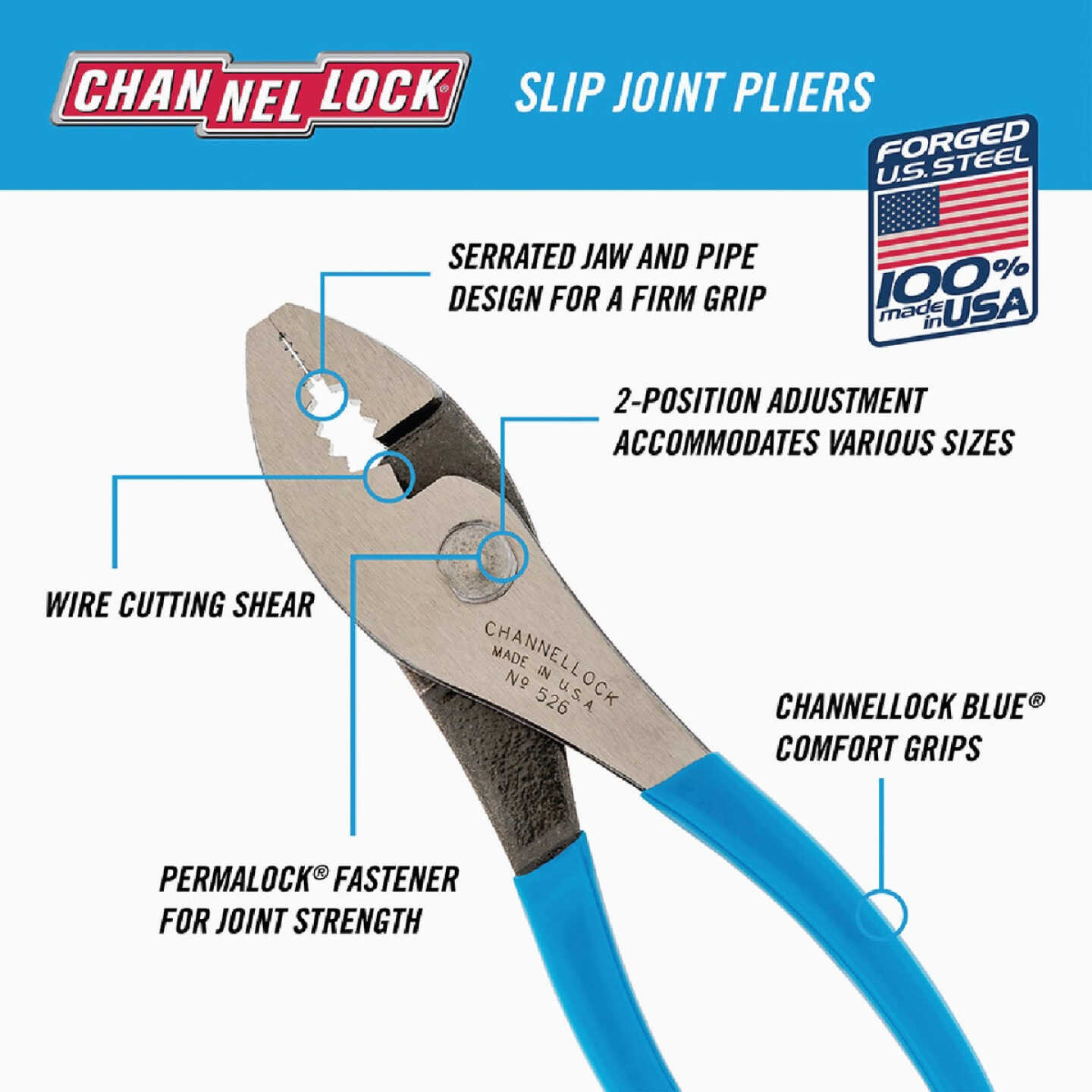 Channellock 6 In. Slip Joint Pliers Image 2