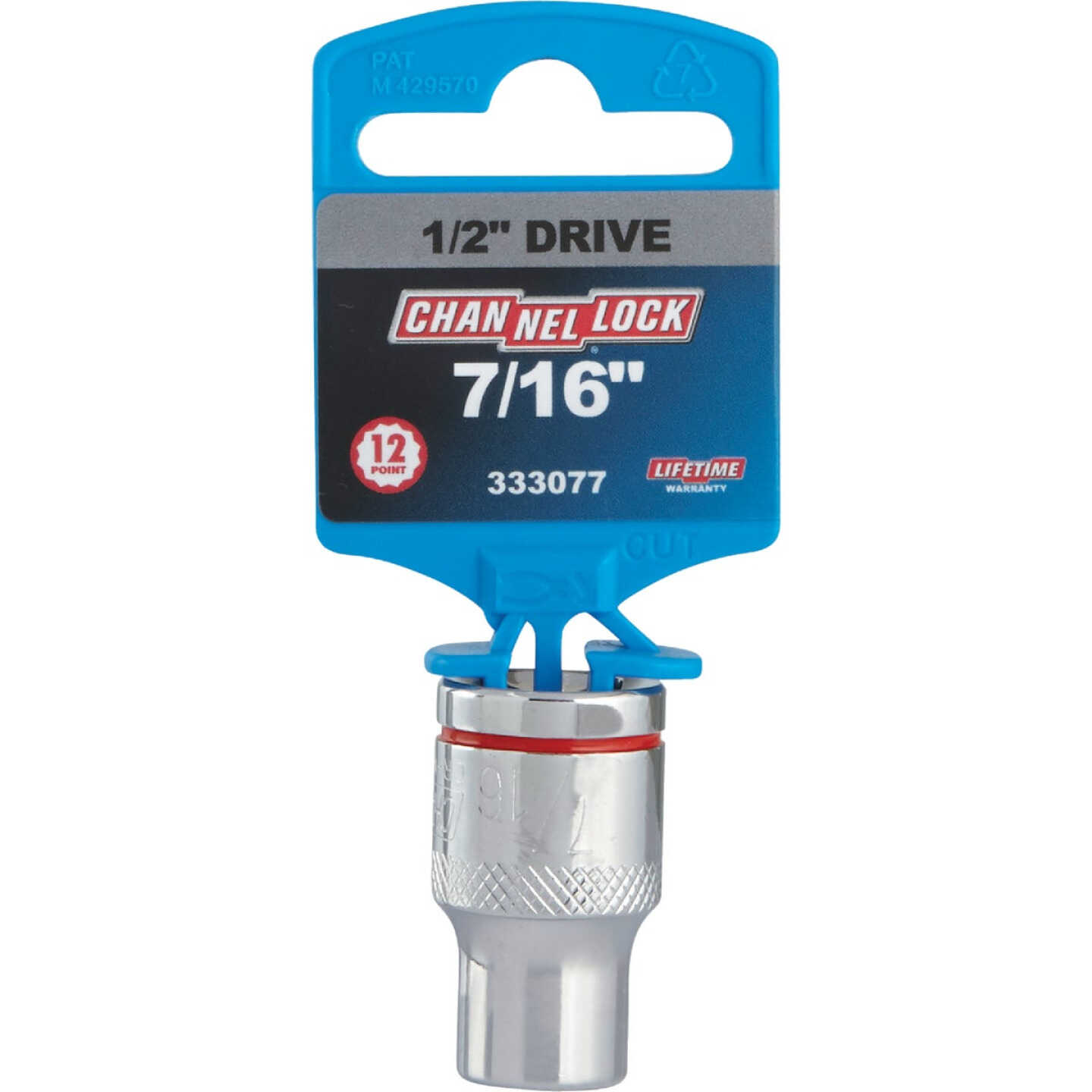 Channellock 1/2 In. Drive 7/16 In. 12-Point Shallow Standard Socket Image 2