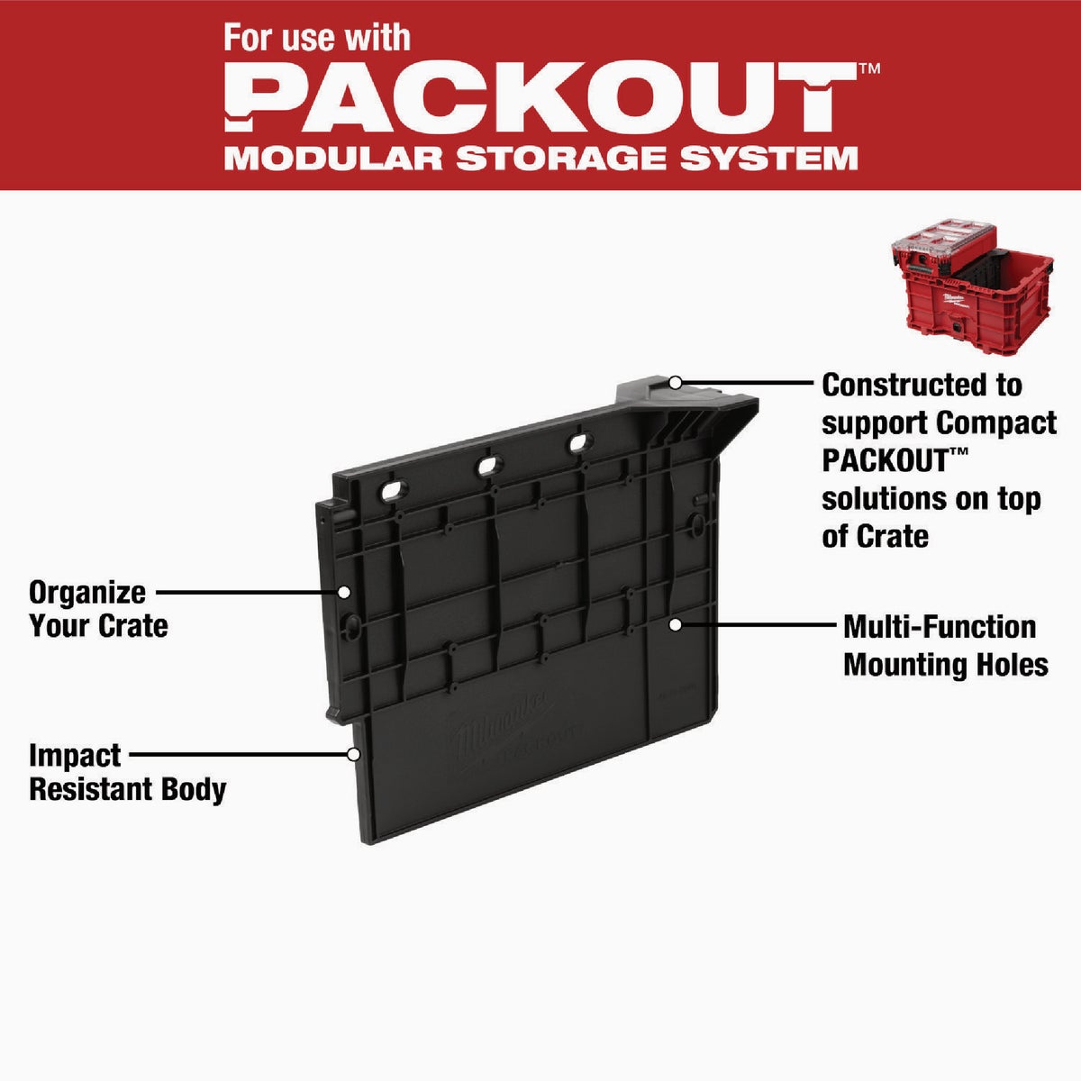 Milwaukee PACKOUT Crate Divider Organizer Image 3