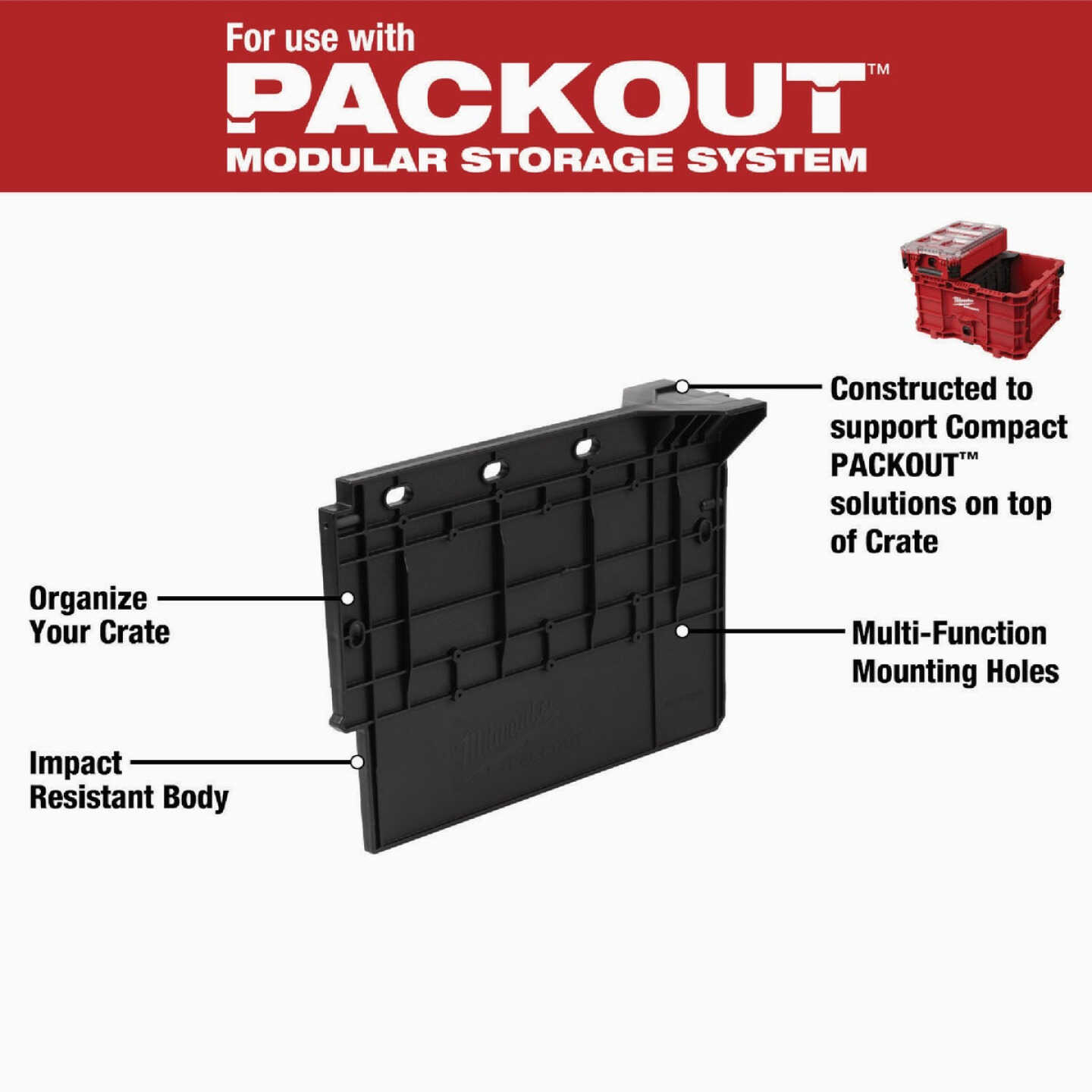 Milwaukee PACKOUT Crate Divider Organizer Image 3