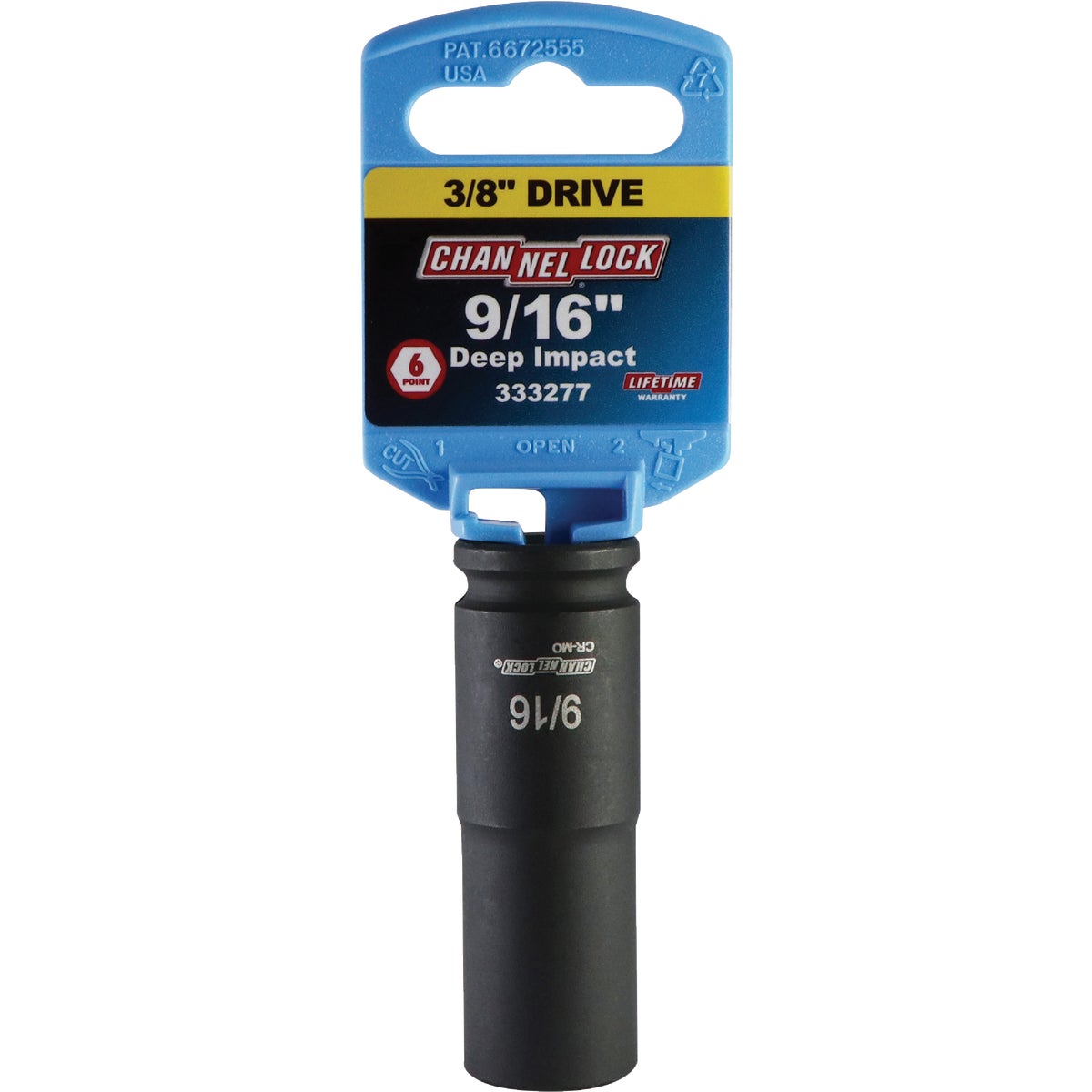 Channellock 3/8 In. Drive 9/16 In. 6-Point Deep Standard Impact Socket Image 2