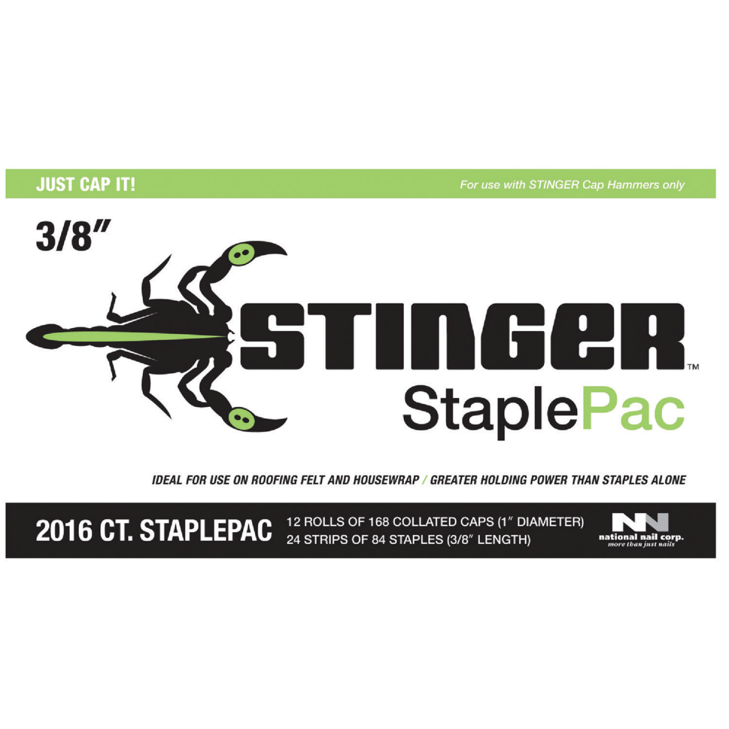 Stinger StaplePac 3/8 In. Caps & Staples (2016-Pack) Image 1