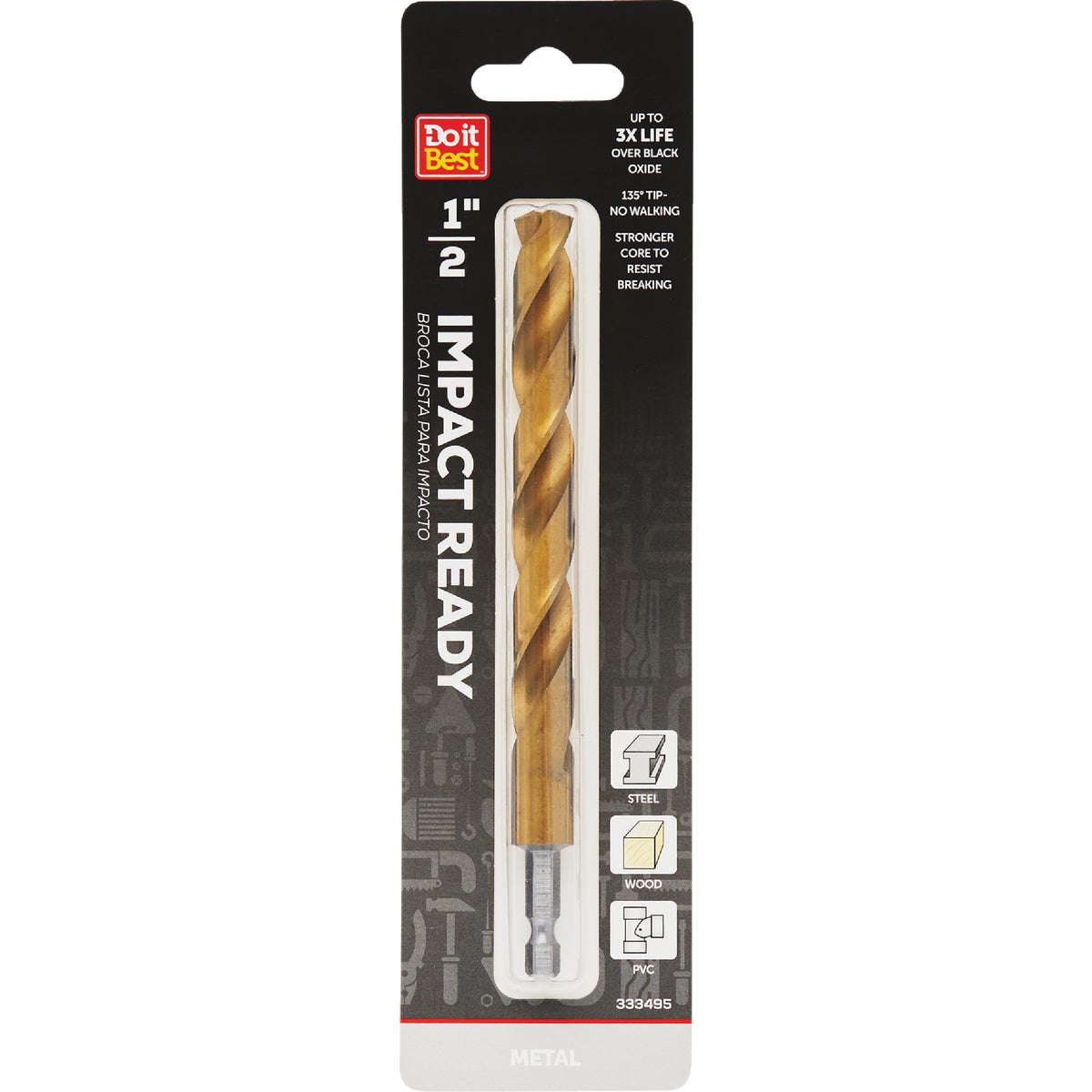 Do it Best 1/2 In. Impact Ready Titanium Hex Shank Drill Bit