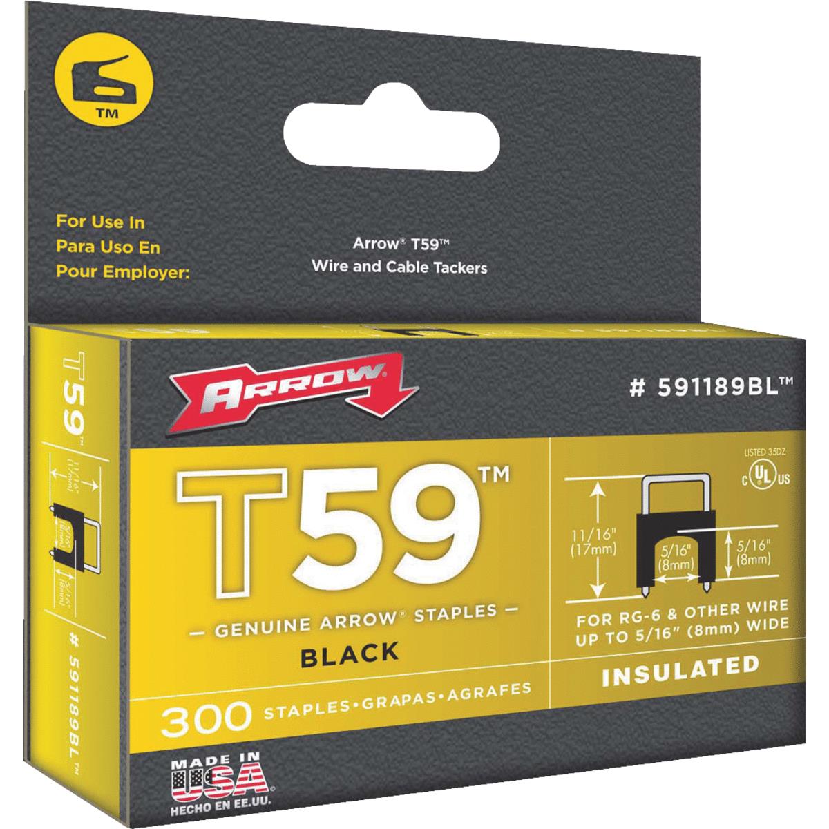 5/16 BLK INSULATD STAPLE