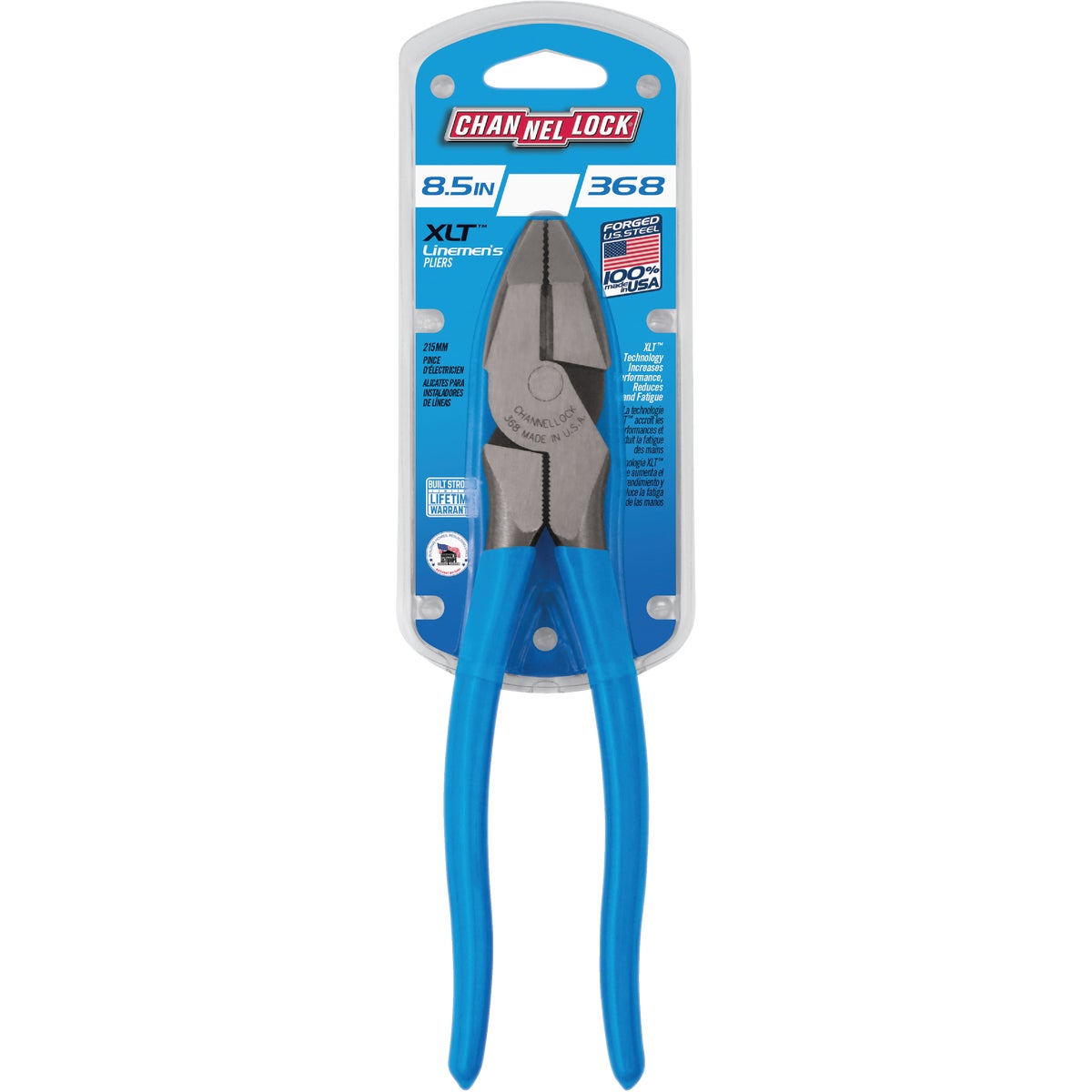 Channellock XLT 8-1/2 In. High Carbon Steel Round Nose Linesman Pliers Image 3
