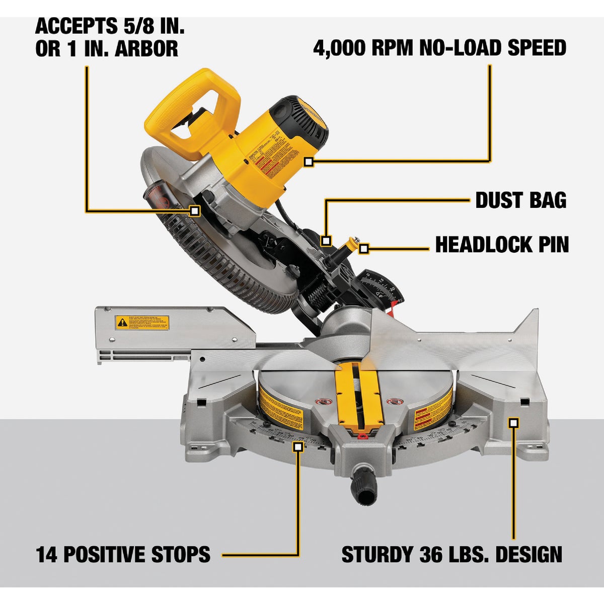 DEWALT 12 In. 15-Amp Single-Bevel Compound Miter Saw Image 3