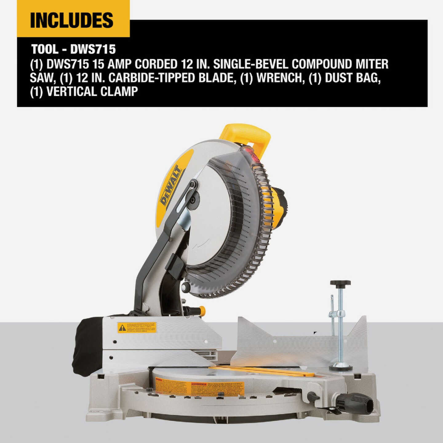 DEWALT 12 In. 15-Amp Single-Bevel Compound Miter Saw Image 2