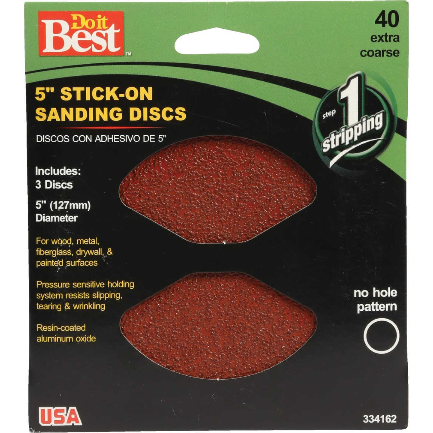 Do it Best 5 In. 40 Grit Stick-On Sanding Disc (3-Pack) Image 1