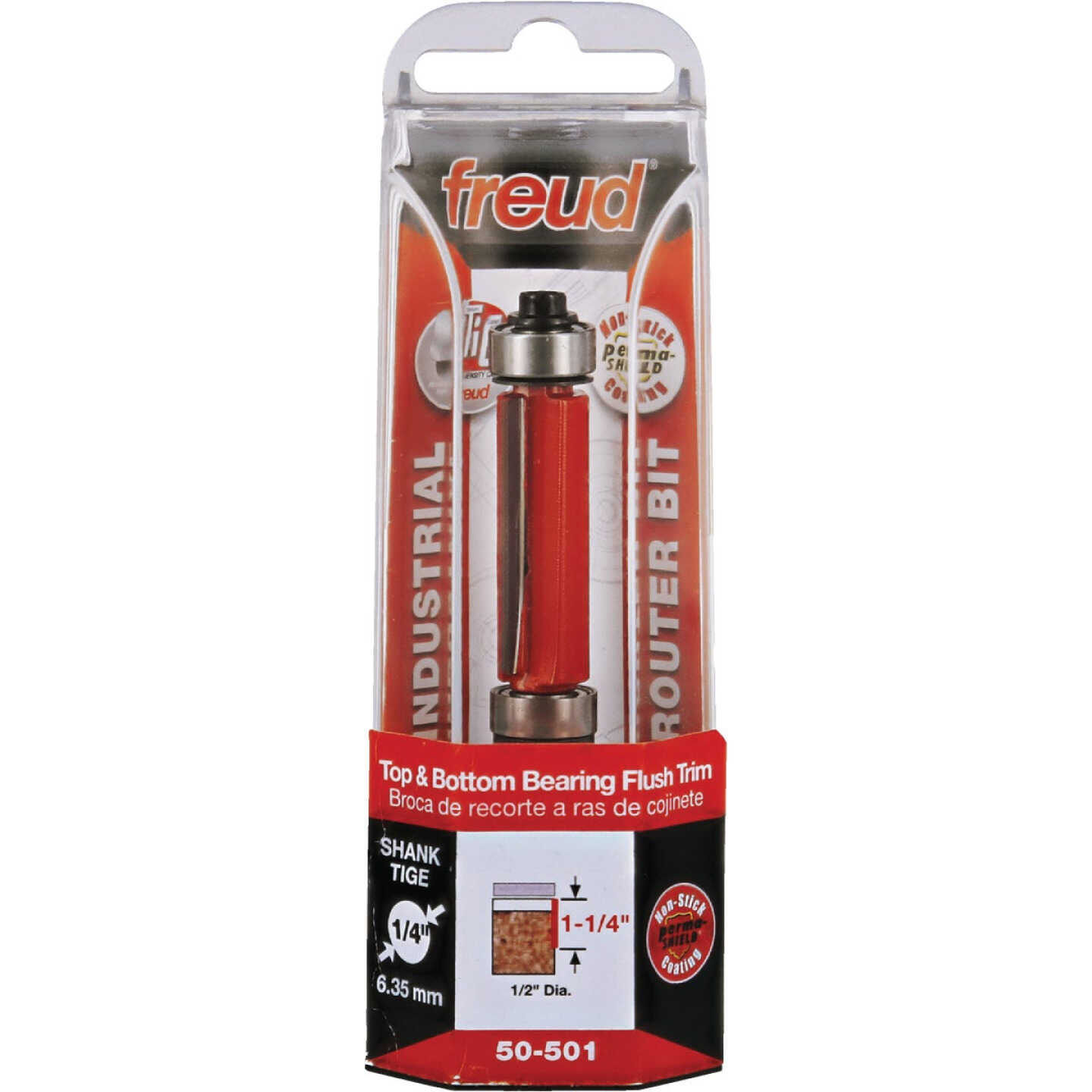 Freud 1/2 In. Top & Bottom Bearing Flush Trim Router Bit Image 1