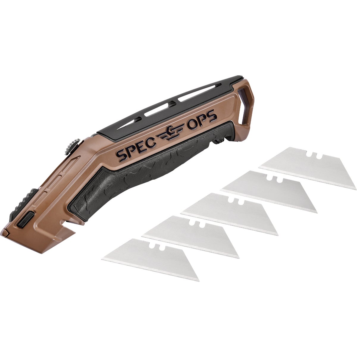 Spec Ops Retractable-Blade Utility Knife with (5) Blades