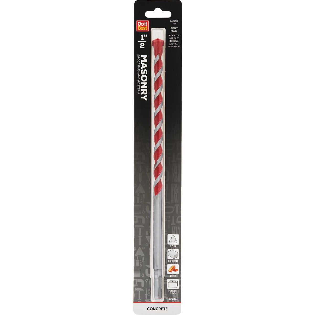 Do it Best 1/2 In. x 12 In. Impact Ready Carbide Masonry Drill Bit