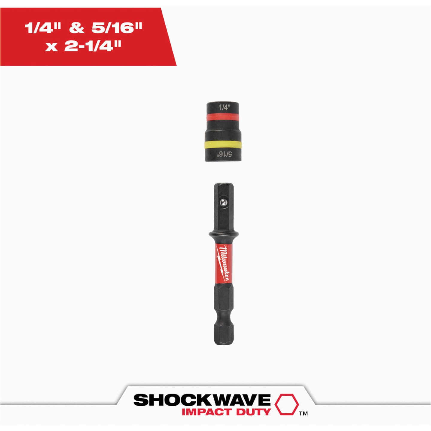 Milwaukee SHOCKWAVE QUIK-CLEAR 2-in-1 1/4 In. & 5/16 In. x 2-1/4 In. Impact Duty Magnetic Nut Driver Image 1