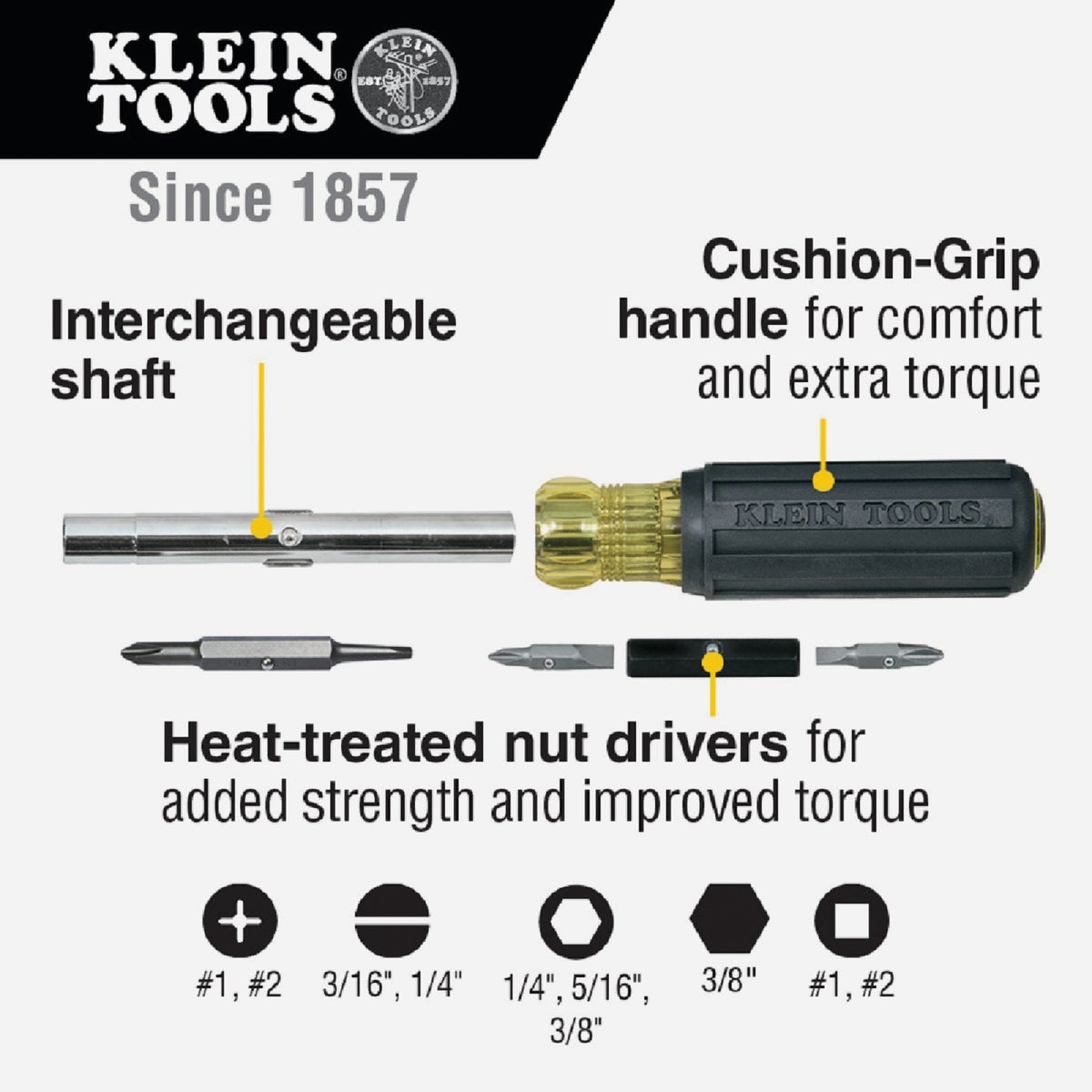 Klein 9-in-1 Multi-Bit Screwdriver and Nutdriver Image 4