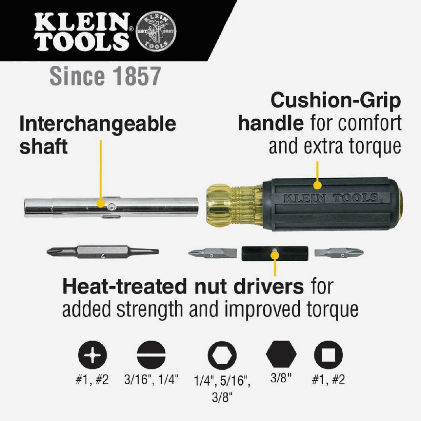 Klein 9-in-1 Multi-Bit Screwdriver and Nutdriver Image 4