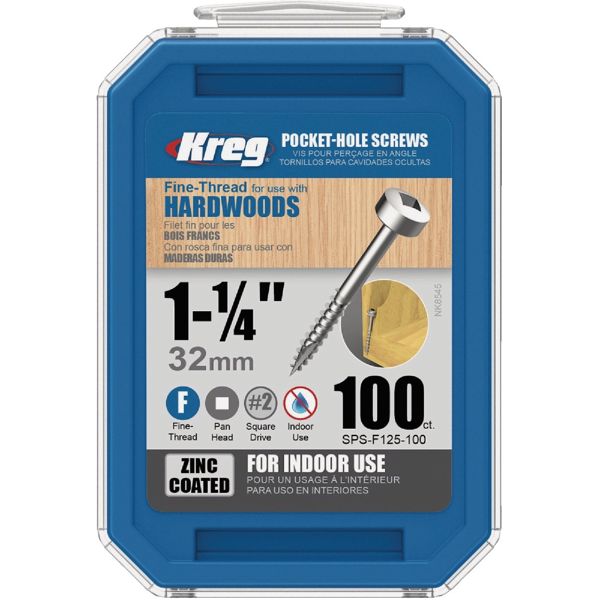 Kreg #6 x 1-1/4 In. Square Fine Thread Pan Head Zinc Pocket-Hole Screw (100 Ct.) Image 5