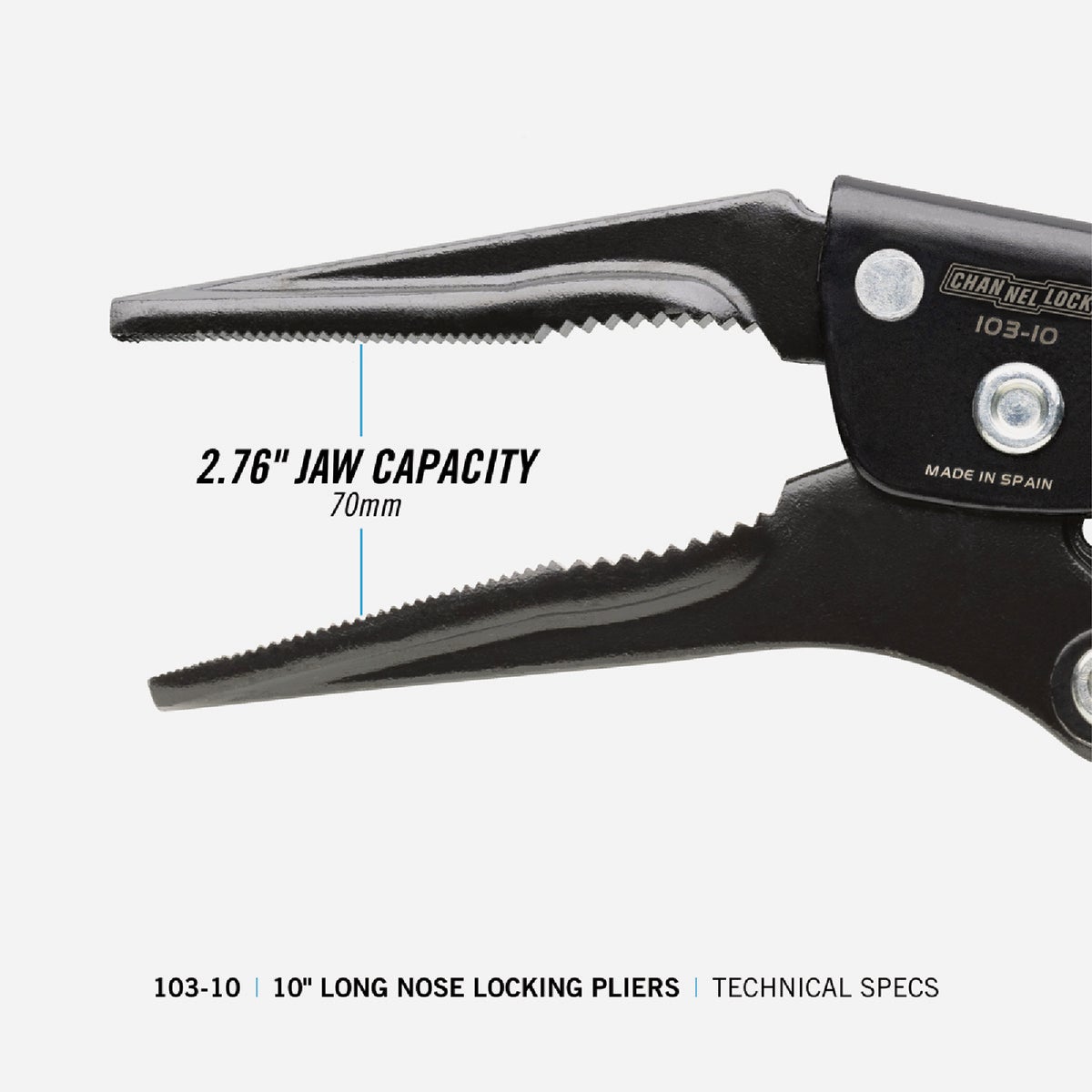 Channellock 10 In. Combination Long Nose Locking Pliers Image 2