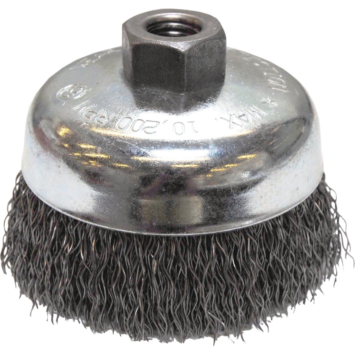 Weiler Vortec 4 In. Crimped 0.02 In. Angle Grinder Wire Brush Image 1